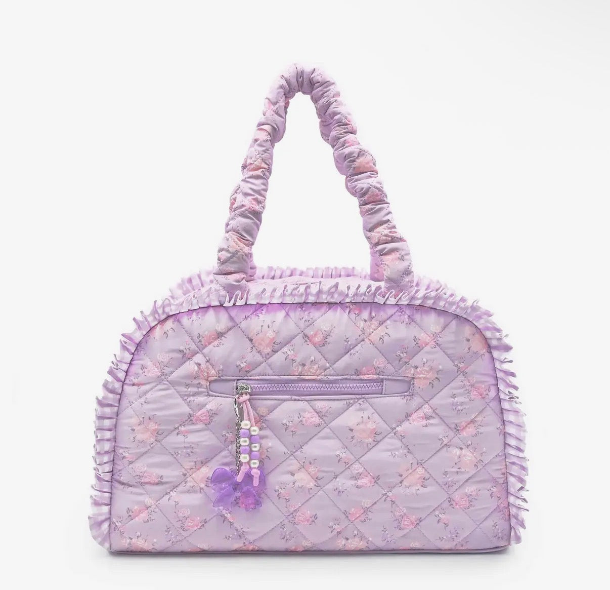 Lavender Love Letter Quilted Bag and Round Glam Bag BUNDLE