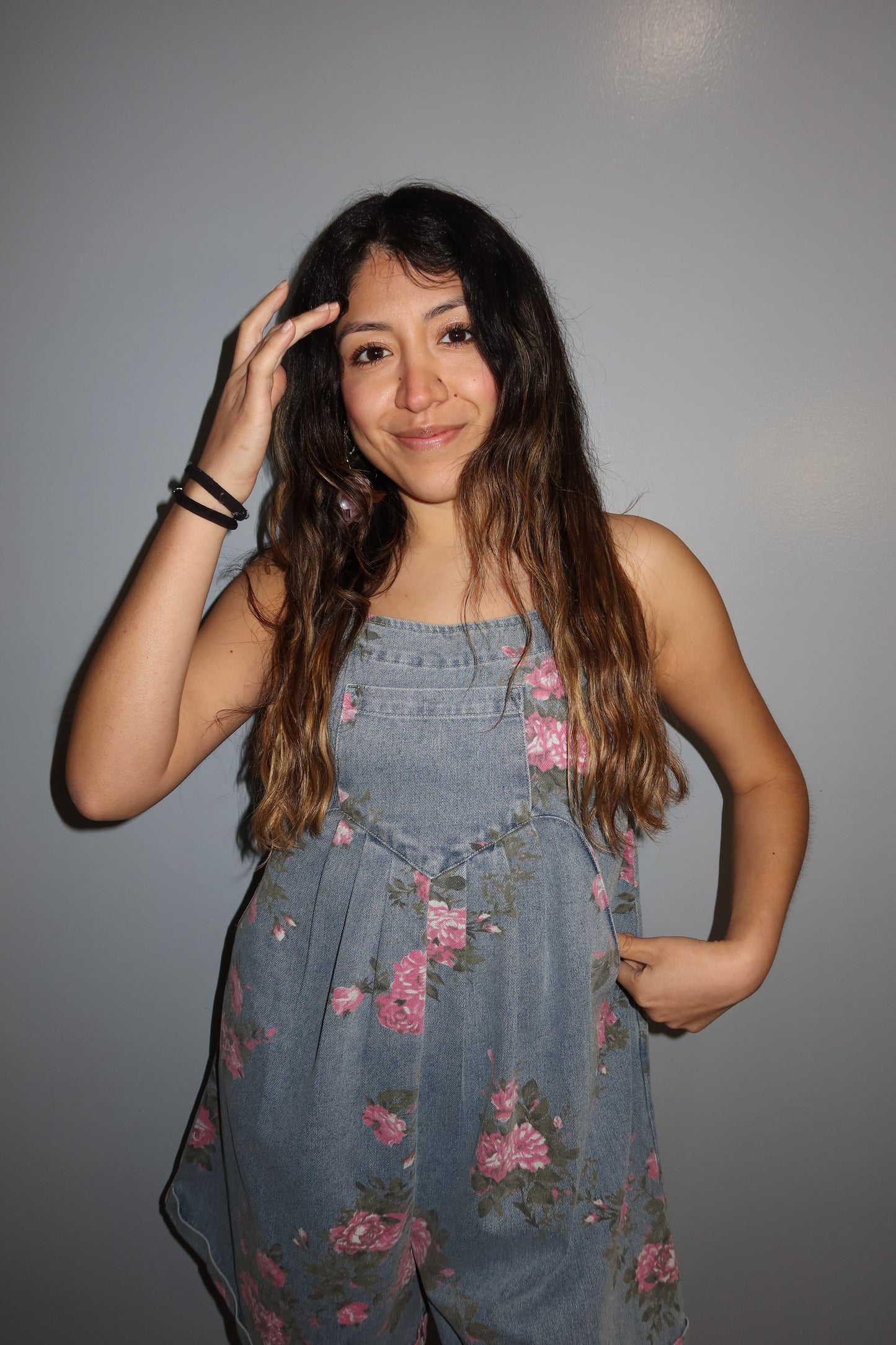 Blossom in Denim Overalls