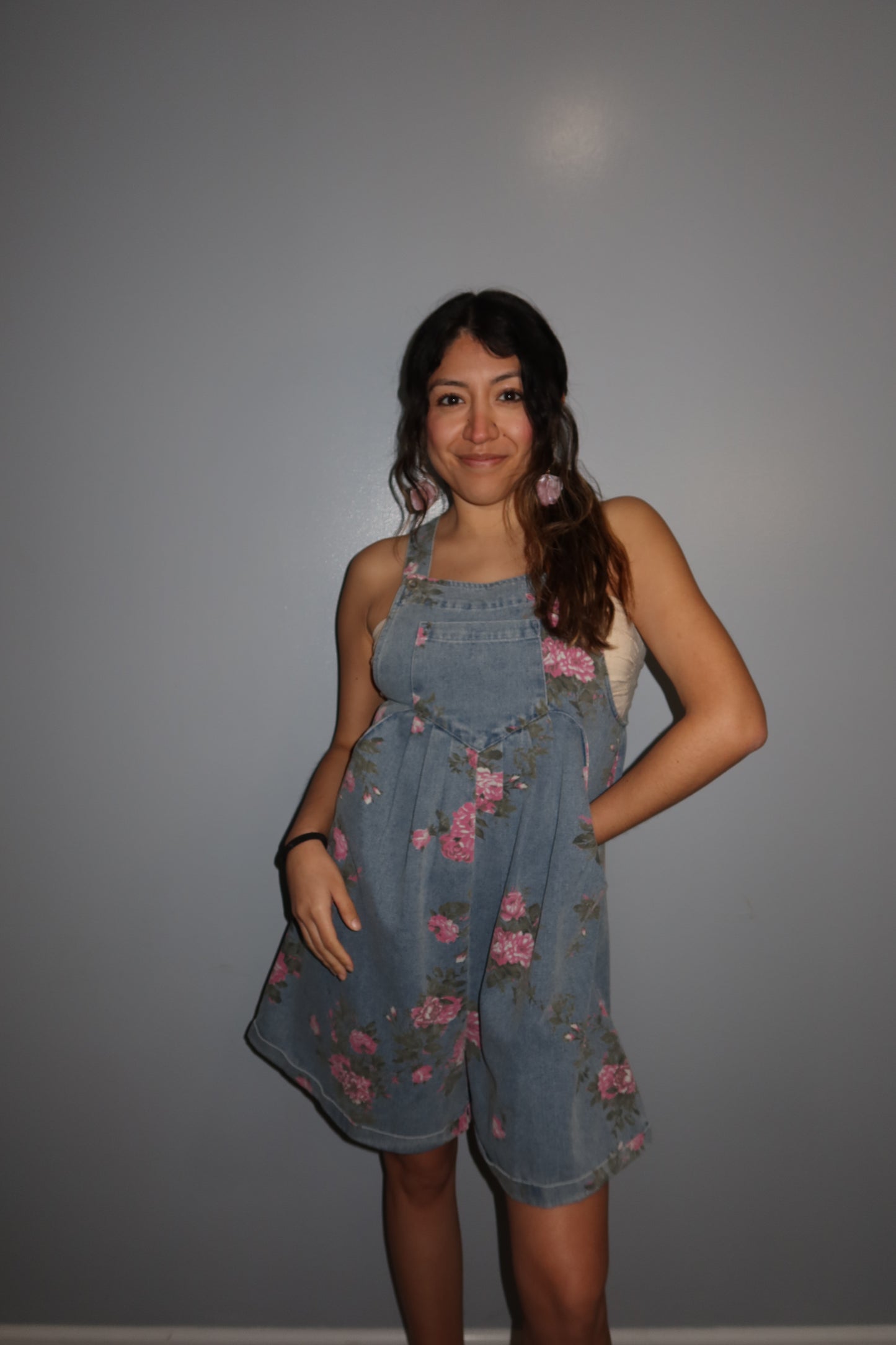 Blossom in Denim Overalls