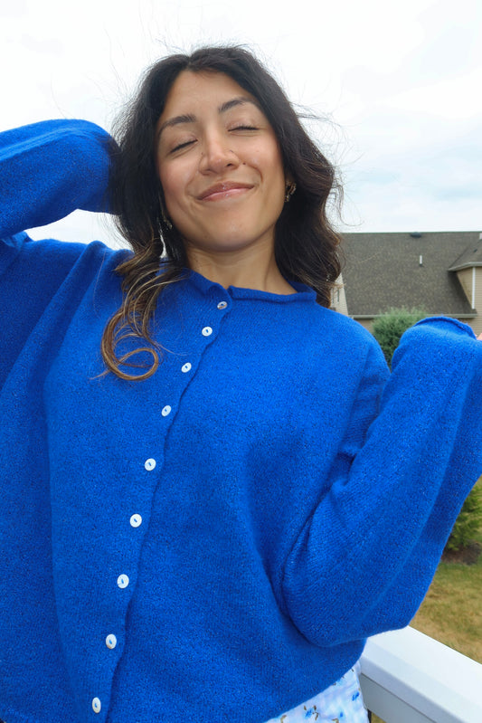 The Sweetheart Cardigan – Blueberry 🫐