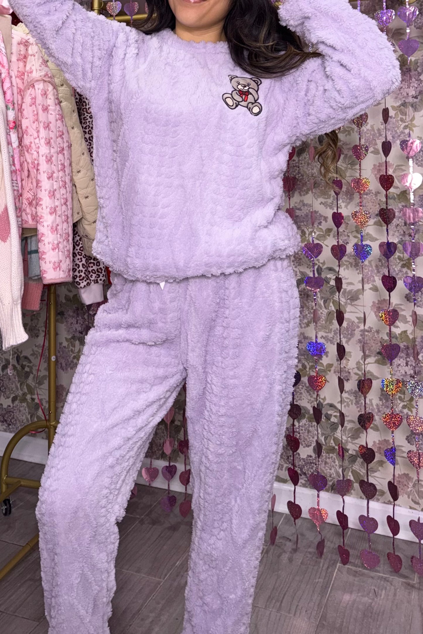 Cuddly Bear PJ Sherpa Set