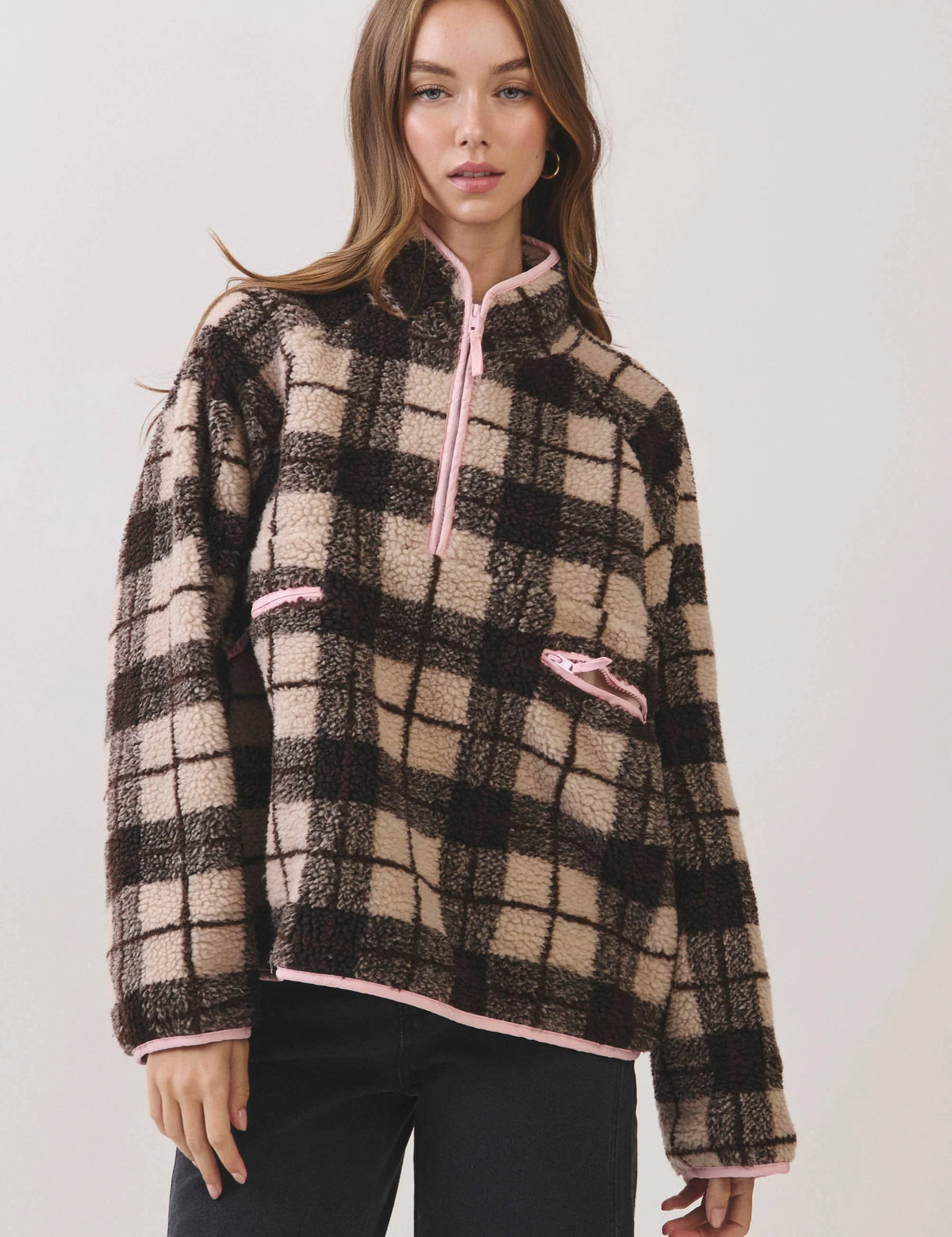 Blushing Coco Sherpa Pullover