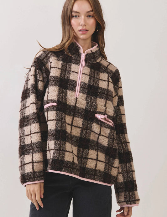 Blushing Coco Sherpa Pullover