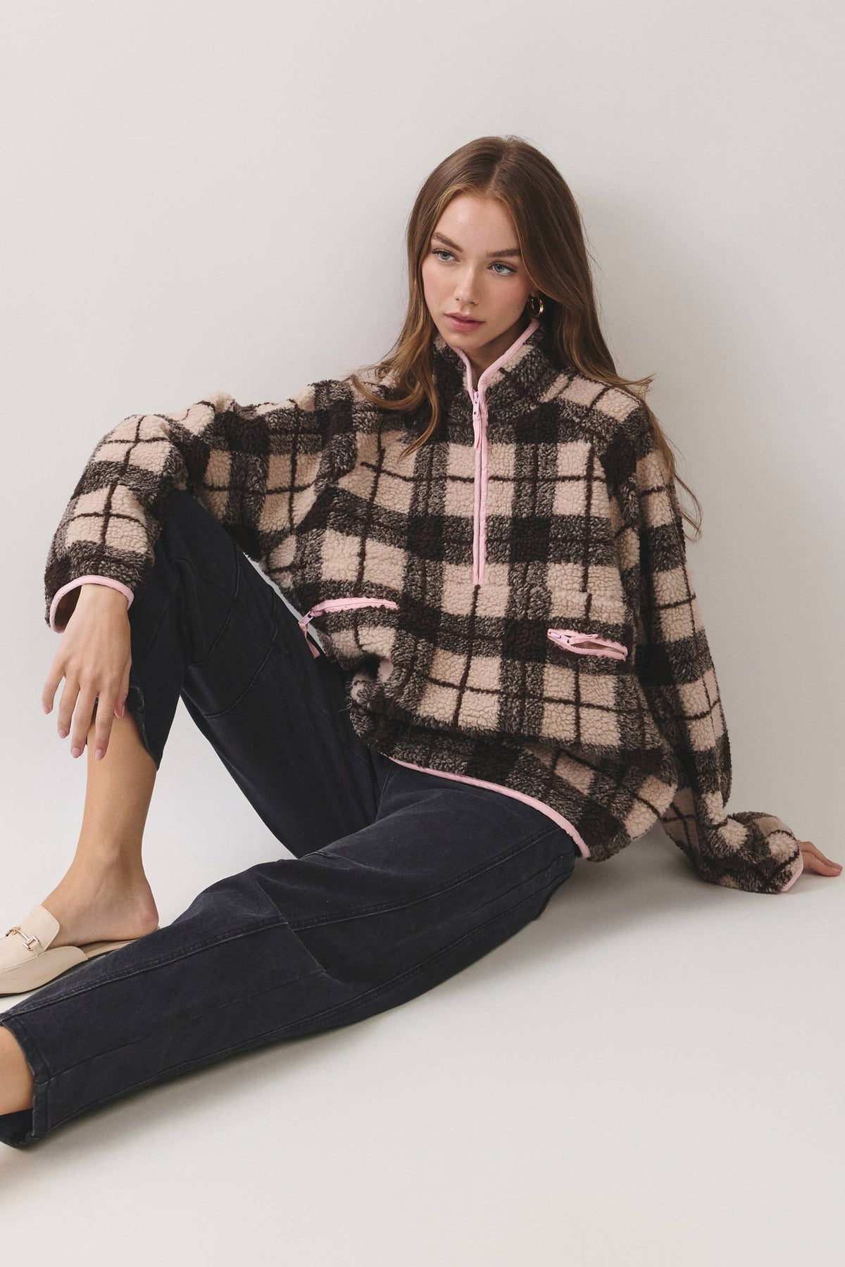 Blushing Coco Sherpa Pullover