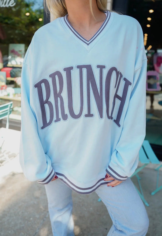 Blueberry Brunch V-Neck Sweatshirt