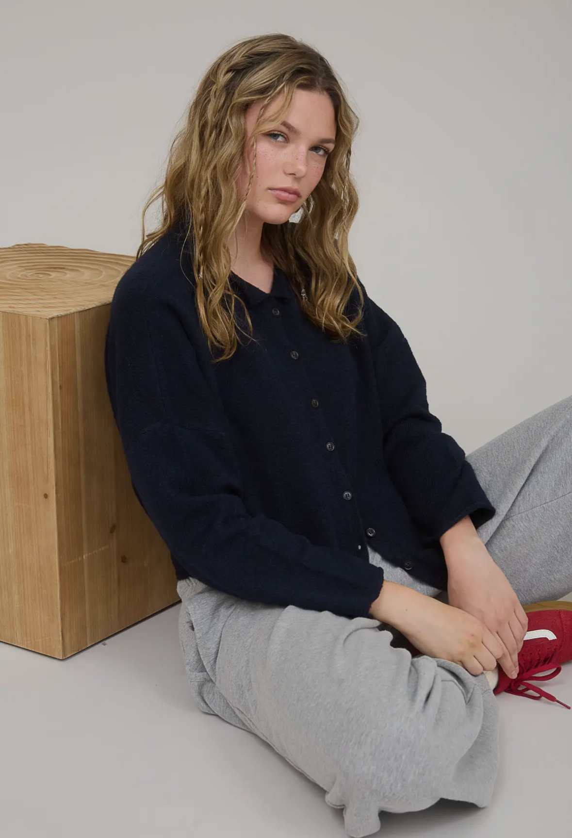 Sweetheart Cardigan - Navy Blue
