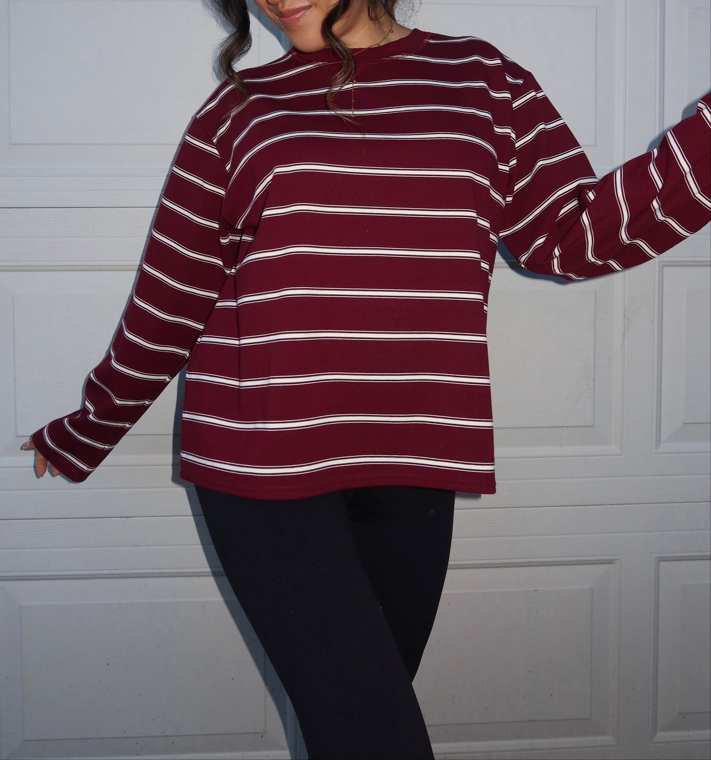 Cranberry Striped Long Sleeve