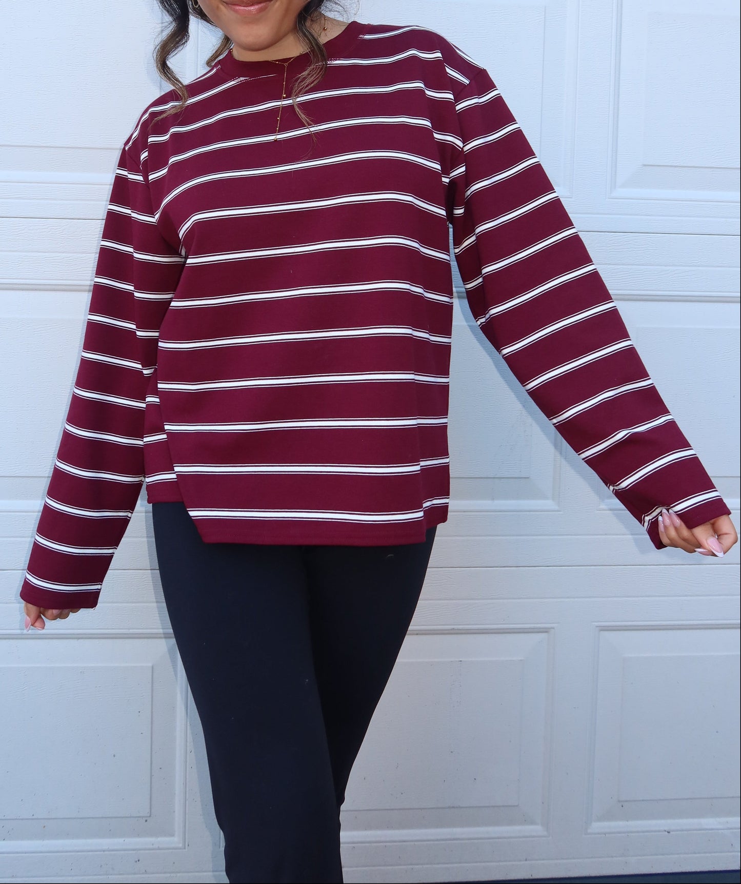 Cranberry Striped Long Sleeve