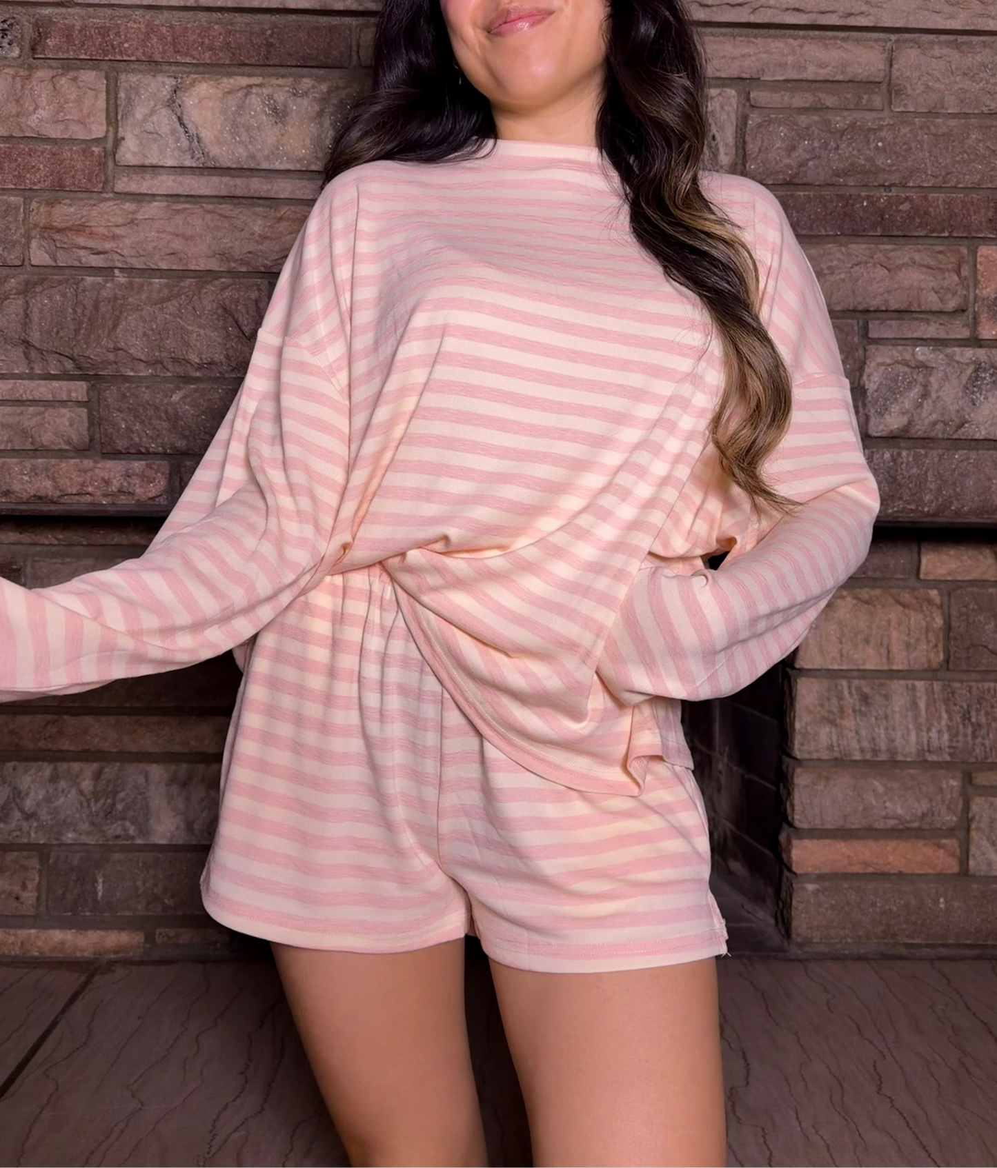 Strawberry Milk Striped Lounge Set
