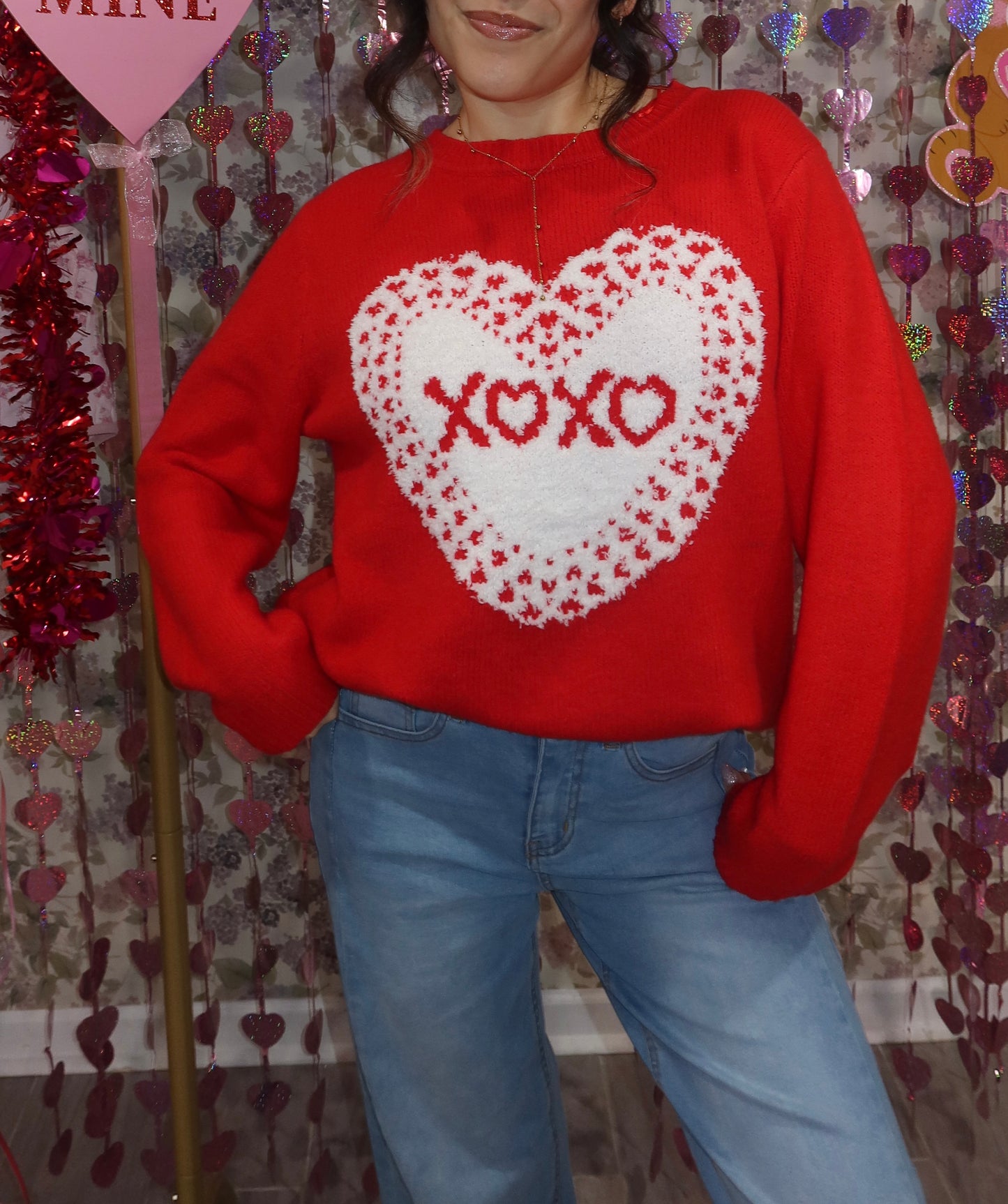 XOXO Heart Knit Sweater