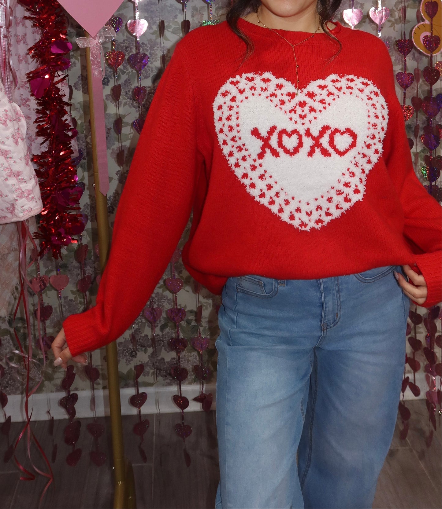 XOXO Heart Knit Sweater