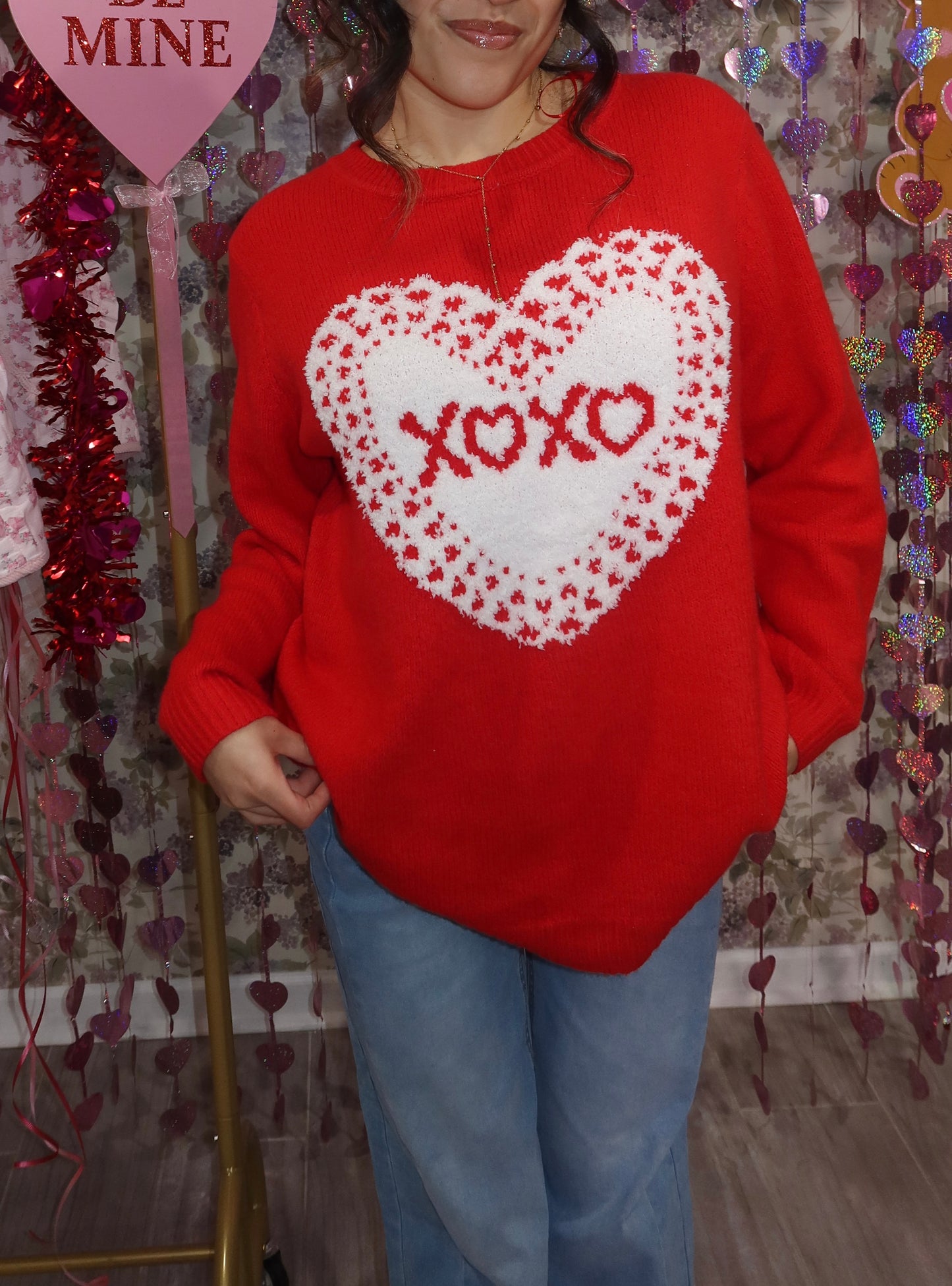 XOXO Heart Knit Sweater
