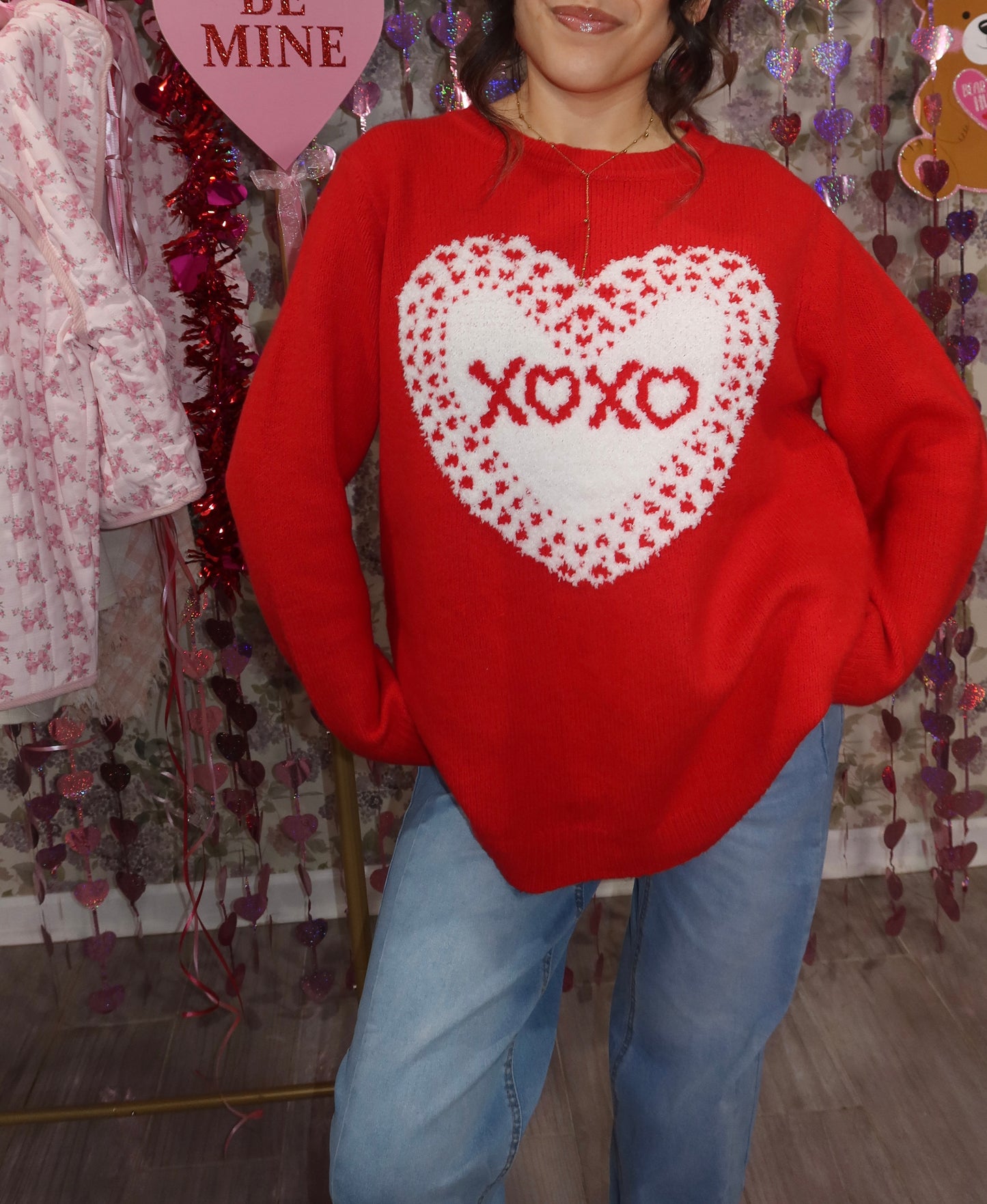 XOXO Heart Knit Sweater