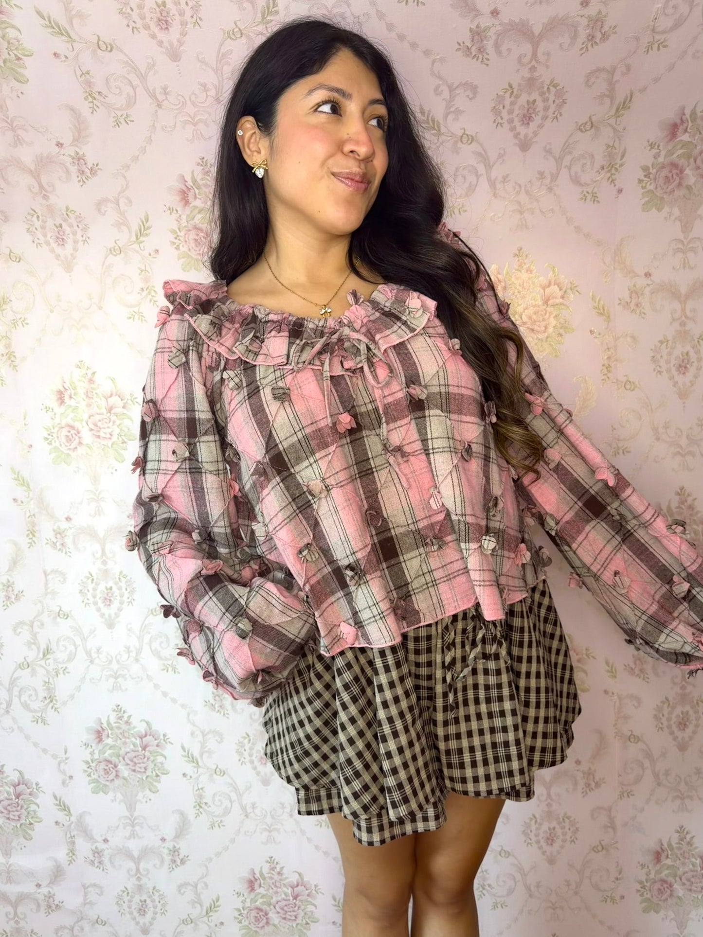 Strawberry Mocha Floral Top