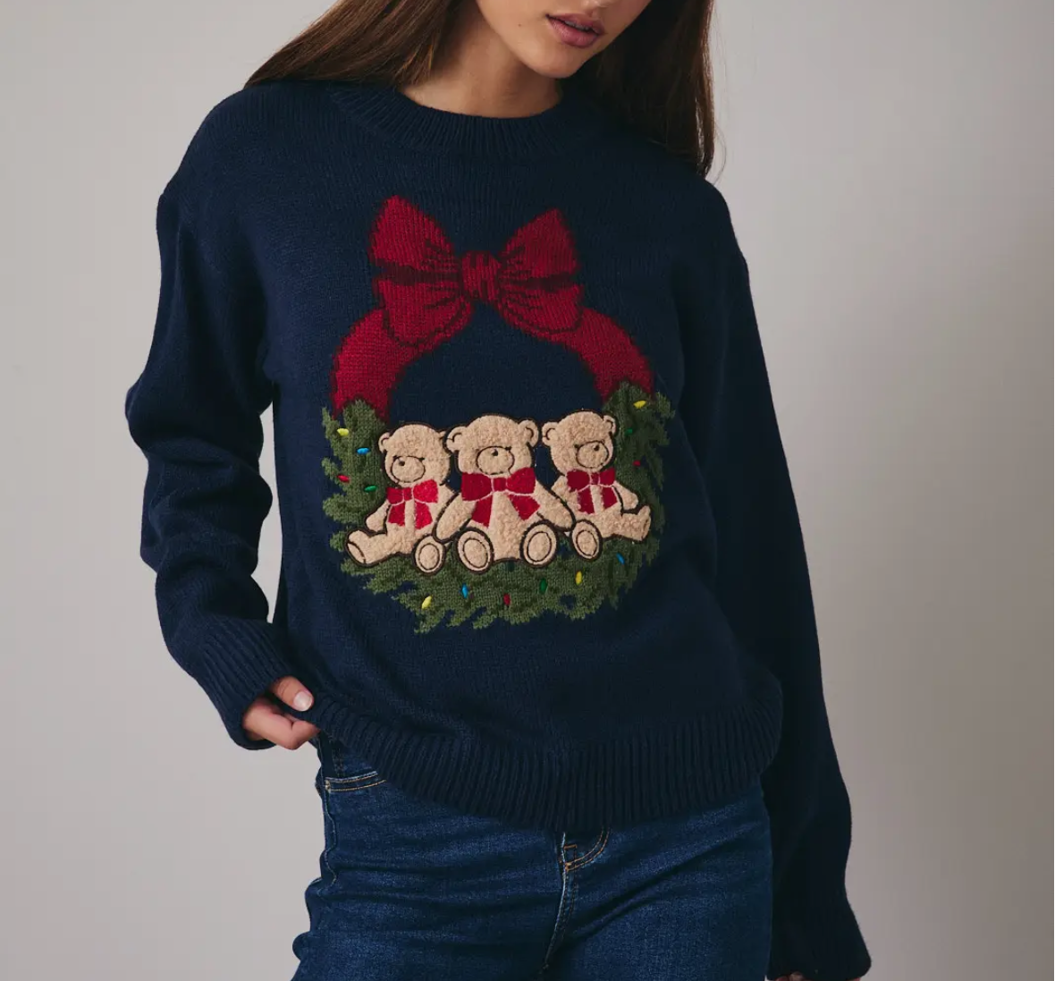 Teddy Bow Sweater
