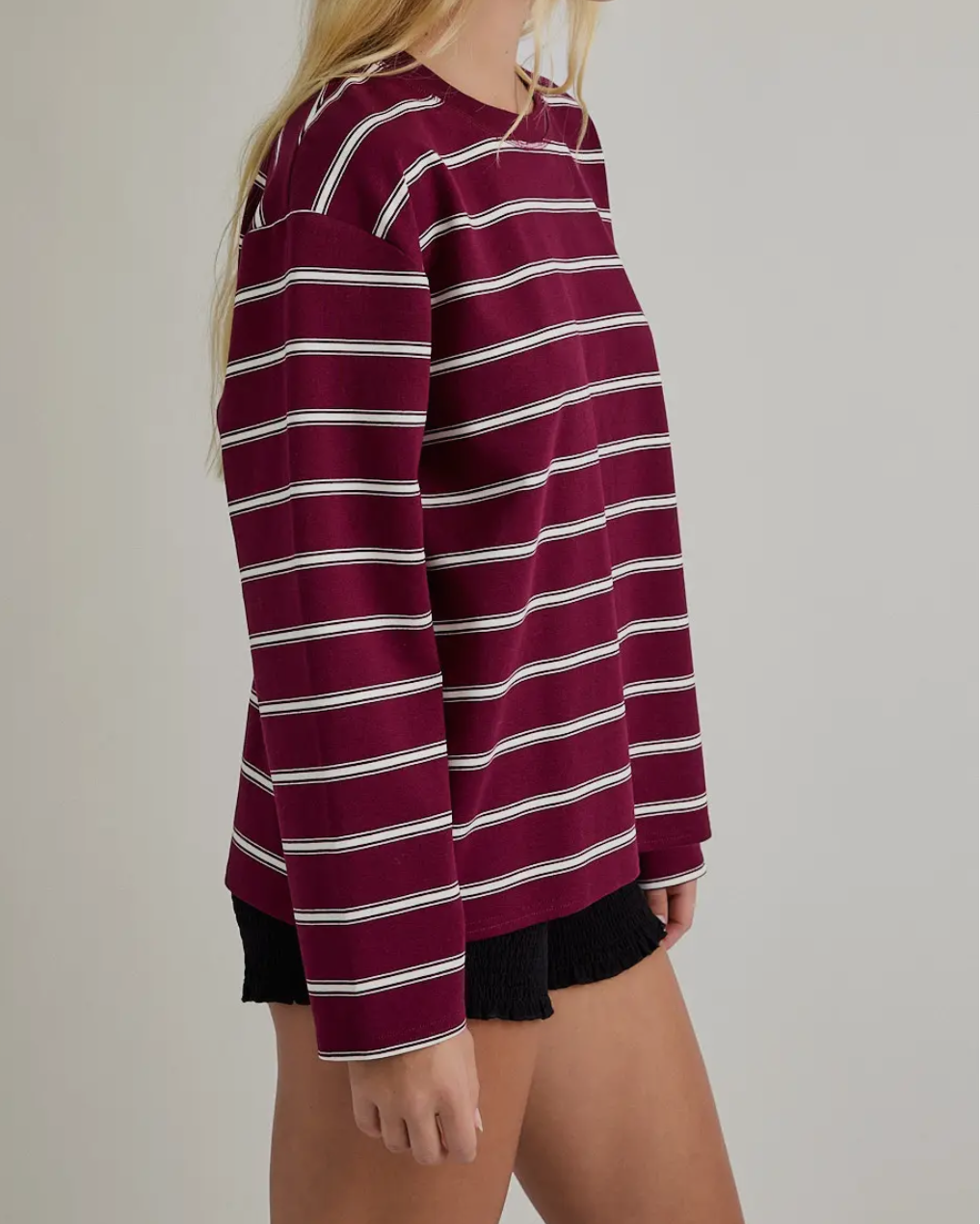Cranberry Striped Long Sleeve