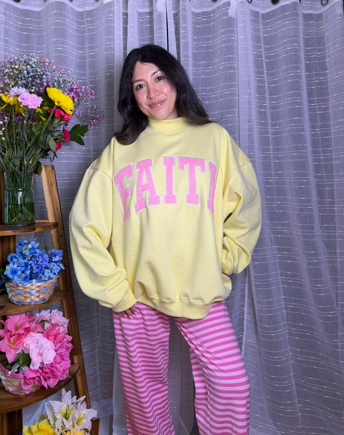 Faith Floral Mockneck