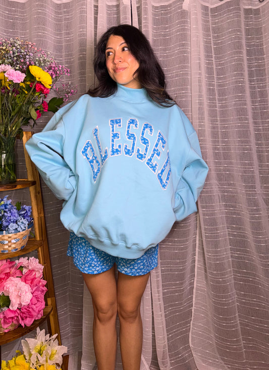 Blessed Floral Mockneck