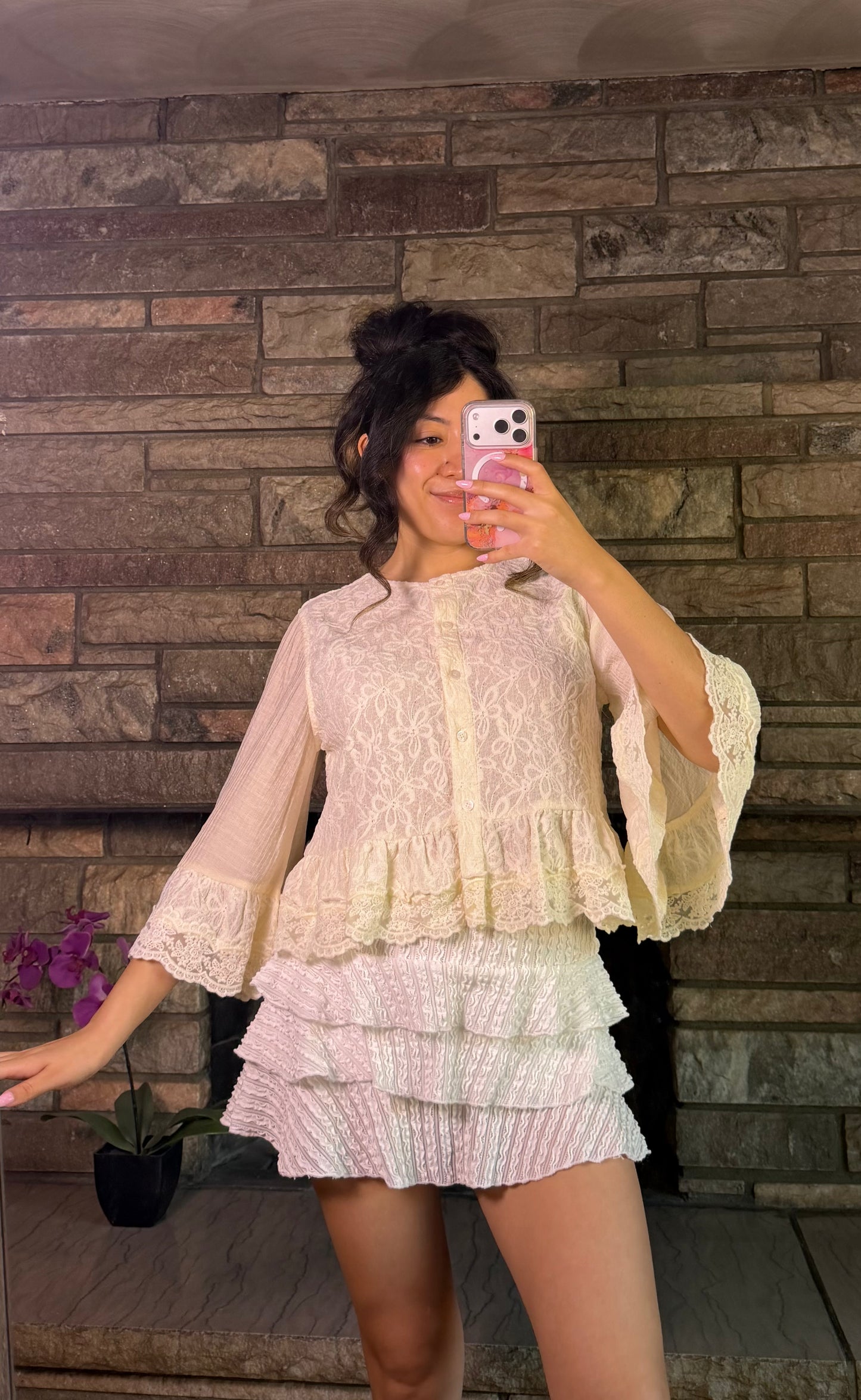 Soft Ivory Lace Blouse