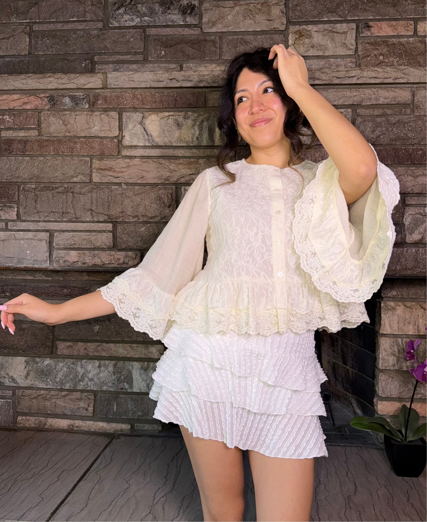 Soft Ivory Lace Blouse