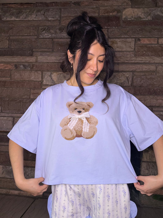 Lace & Bows Teddy Tee (Blue)
