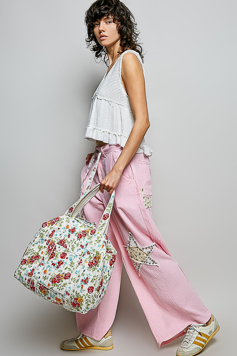 Floral Tote Quilted Bag